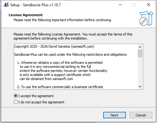 Accept License Agreement and Finish Setup
